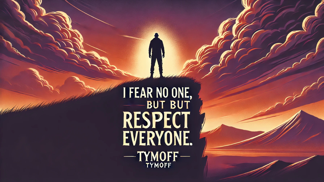 i fear no one, but respect everyone. - tymoff